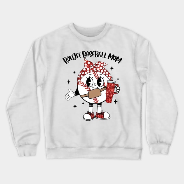 Boujee Baseball Mom Crewneck Sweatshirt by Jenna Lyannion